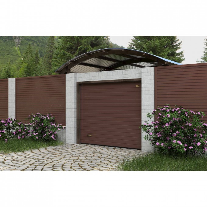 Автоматические гаражные секционные ворота под навес ALUTECH Prestige 2625×2250 мм 47995