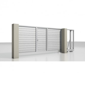 Откатные ворота с калиткой ALUTECH Prestige 3000х2000 мм