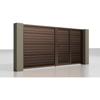 Распашные ворота с калиткой ALUTECH Prestige 4000х2000 мм